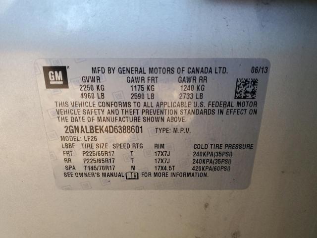 Photo 10 from auction – 2013 CHEVROLET EQUINOX LS with VIN 2GNALBEK4D6388601