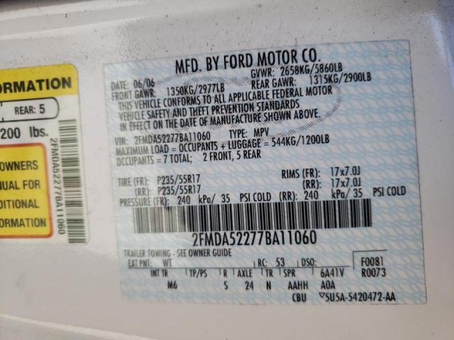 Photo 10 from auction – 2007 FORD FREESTAR S with VIN 2FMDA52277BA11060