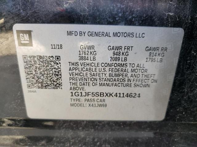 Photo 10 from auction – 2019 CHEVROLET SONIC PREM with VIN 1G1JF5SBXK4114624