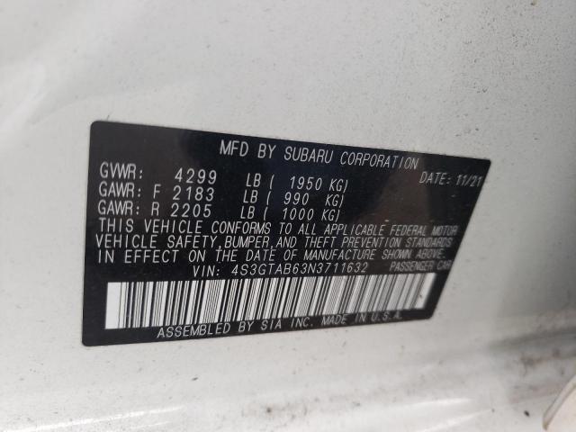 Photo 10 from auction – 2022 SUBARU IMPREZA with VIN 4S3GTAB63N3711632