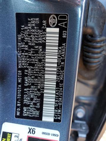 Photo 10 from auction – 2015 TOYOTA COROLLA L with VIN 2T1BURHE0FC326252