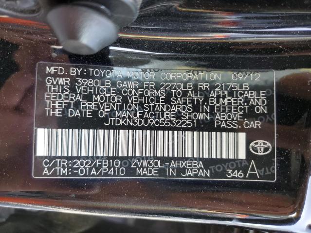 Photo 10 from auction – 2012 TOYOTA PRIUS with VIN JTDKN3DU9C5532251
