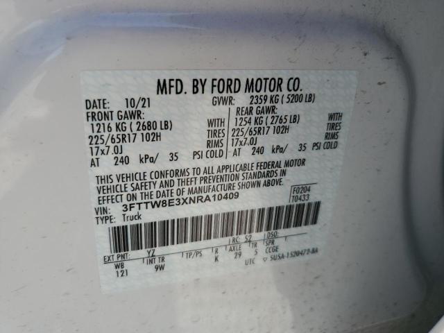 Photo 10 from auction – 2022 FORD MAVERICK X with VIN 3FTTW8E3XNRA10409
