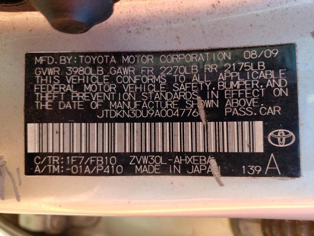 Photo 10 from auction – 2010 TOYOTA PRIUS with VIN JTDKN3DU9A0047764