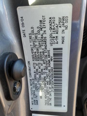 Photo 10 from auction – 2004 LEXUS GX 470 with VIN JTJBT20X740061843