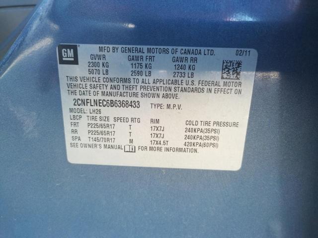 Photo 10 from auction – 2011 CHEVROLET EQUINOX LT with VIN 2CNFLNEC6B6368433