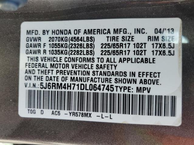 Photo 10 from auction – 2013 HONDA CR-V EXL with VIN 5J6RM4H71DL064745