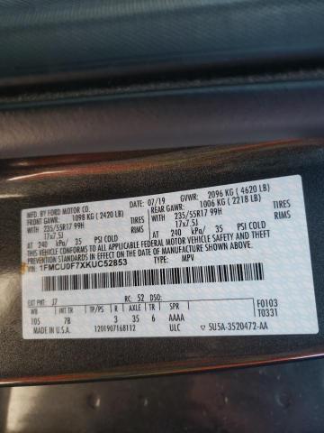 Photo 10 from auction – 2019 FORD ESCAPE S with VIN 1FMCU0F7XKUC52853