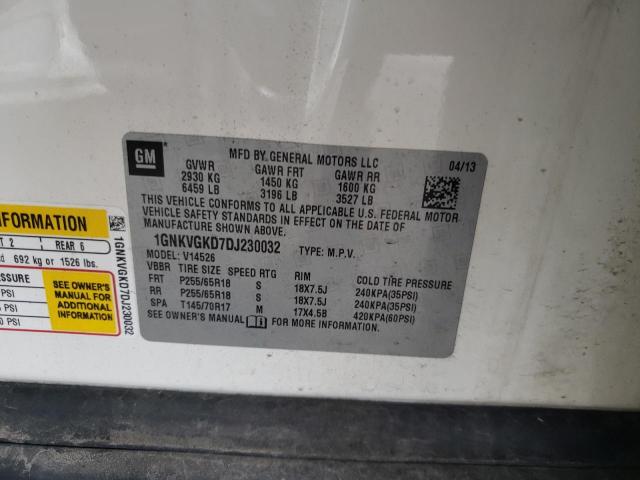 Photo 10 from auction – 2013 CHEVROLET TRAVERSE L with VIN 1GNKVGKD7DJ230032