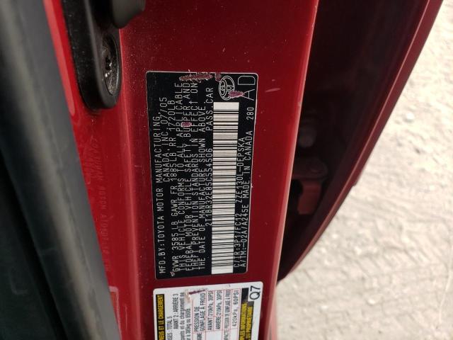 Photo 10 from auction – 2005 TOYOTA COROLLA CE with VIN 2T1BR32E85C554506