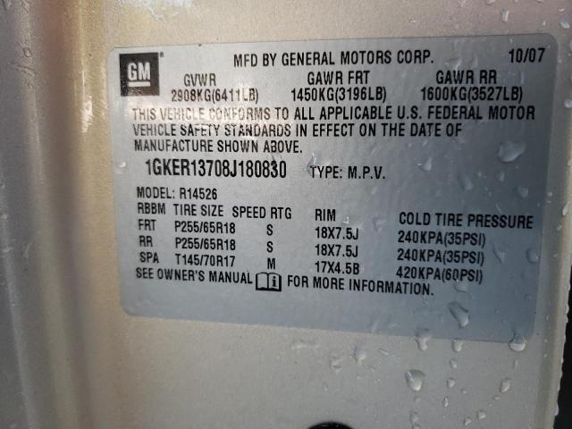 Photo 10 from auction – 2008 GMC ACADIA SLE with VIN 1GKER13708J180830