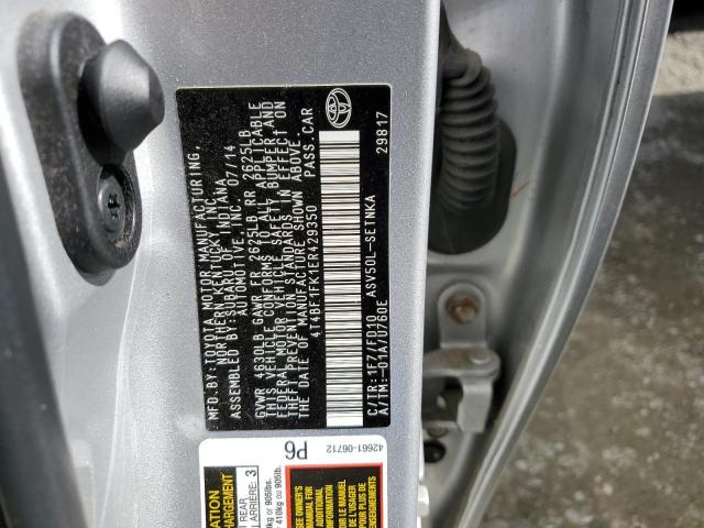 Photo 10 from auction – 2014 TOYOTA CAMRY L with VIN 4T4BF1FK1ER429350