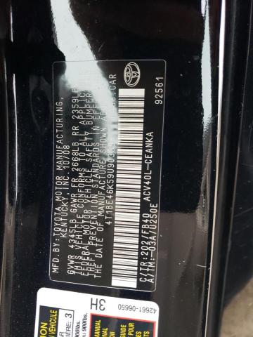 Photo 10 from auction – 2009 TOYOTA CAMRY BASE with VIN 4T1BE46K59U903398