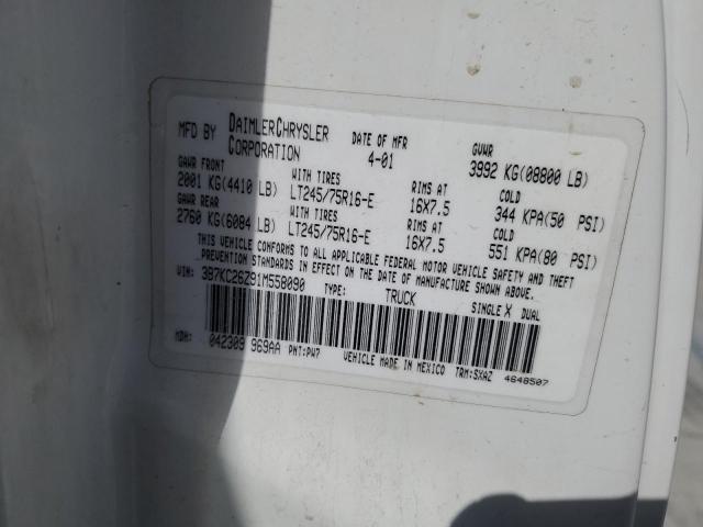 Photo 10 from auction – 2001 DODGE RAM 2500 with VIN 3B7KC26Z91M558090
