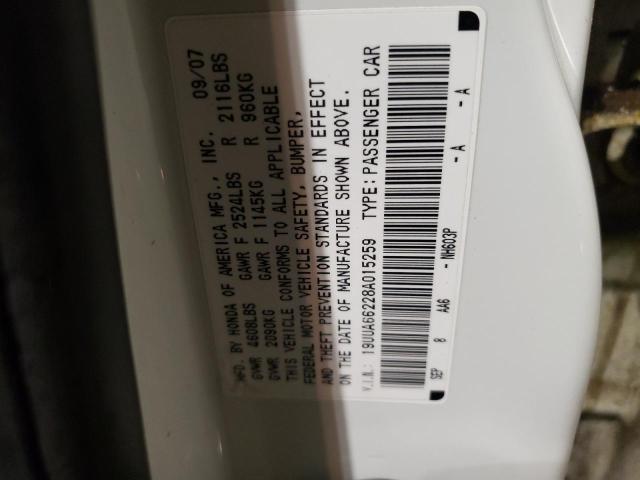 Photo 10 from auction – 2008 ACURA TL with VIN 19UUA66228A015259