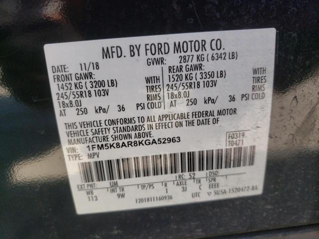 Photo 10 from auction – 2019 FORD EXPLORER P with VIN 1FM5K8AR8KGA52963