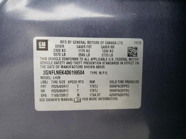 Photo 10 from auction – 2013 CHEVROLET EQUINOX LT with VIN 2GNFLNEK4D6199504
