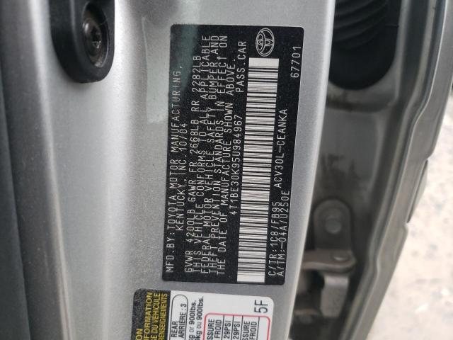 Photo 10 from auction – 2005 TOYOTA CAMRY LE with VIN 4T1BE30K95U984967
