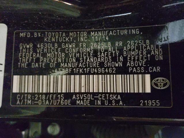 Photo 10 from auction – 2015 TOYOTA CAMRY LE with VIN 4T1BF1FK1FU496462