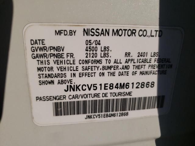 Photo 10 from auction – 2004 INFINITI G35 with VIN JNKCV51E84M612868