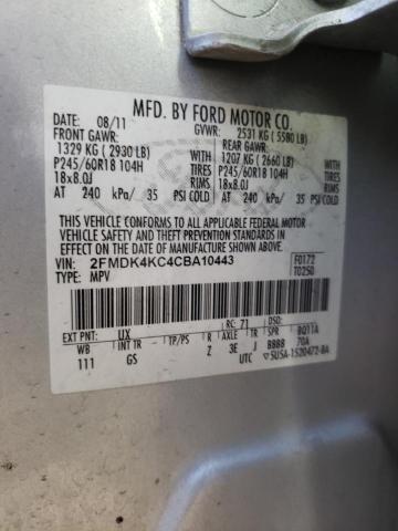 Photo 10 from auction – 2012 FORD EDGE LIMIT with VIN 2FMDK4KC4CBA10443