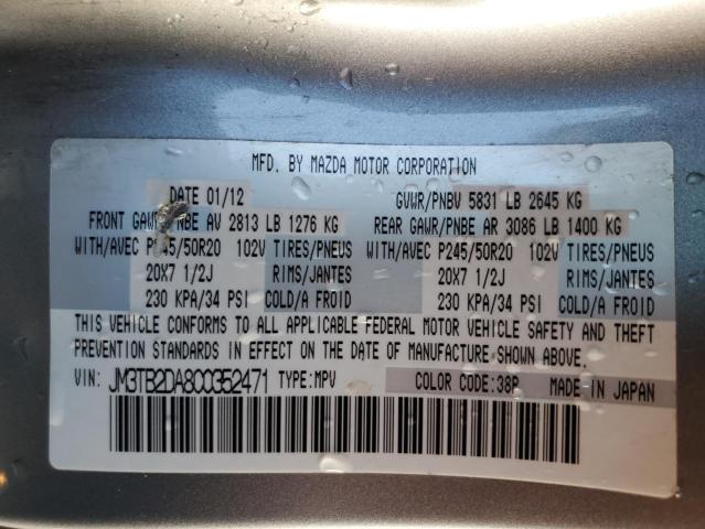 Photo 10 from auction – 2012 MAZDA CX-9 with VIN JM3TB2DA8C0352471