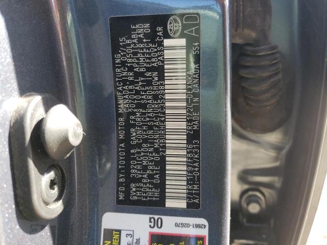 Photo 10 from auction – 2015 TOYOTA COROLLA L with VIN 2T1BURHE4FC352983