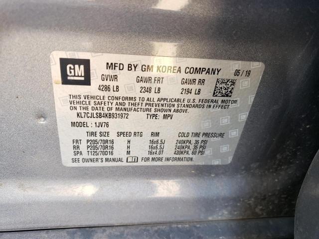 Photo 10 from auction – 2019 CHEVROLET TRAX 1LT with VIN KL7CJLSB4KB931972