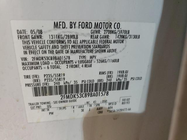 Photo 10 from auction – 2009 FORD FLEX LIMIT with VIN 2FMDK53C89BA01578