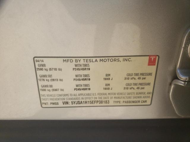 Photo 10 from auction – 2014 TESLA MODEL S with VIN 5YJSA1H15EFP38183