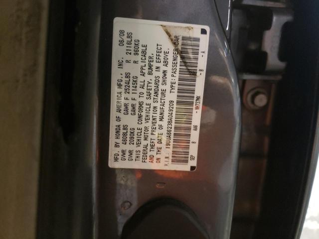 Photo 10 from auction – 2008 ACURA TL with VIN 19UUA66238A049209