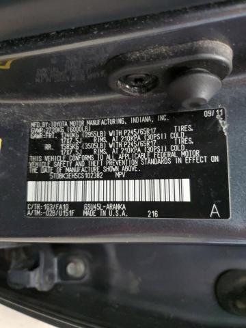 Photo 10 from auction – 2012 TOYOTA HIGHLANDER with VIN 5TDBK3EH5CS102382