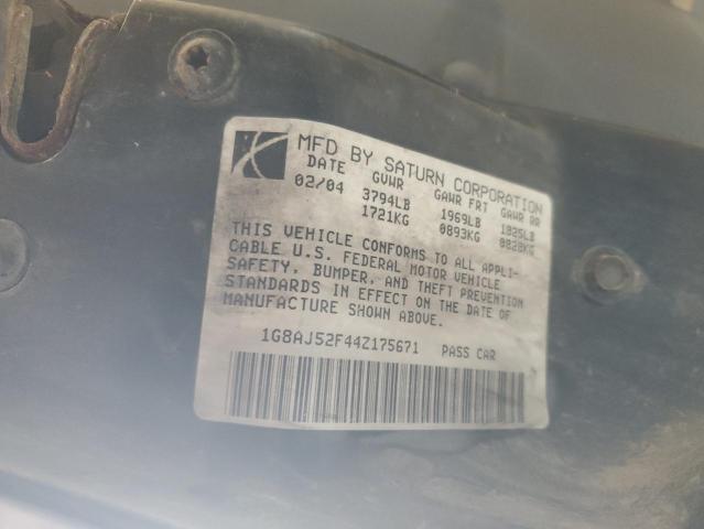 Photo 10 from auction – 2004 SATURN ION LEVEL with VIN 1G8AJ52F44Z175671