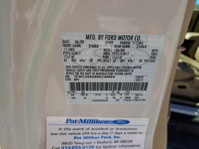 Photo 10 from auction – 2009 FORD ESCAPE LIM with VIN 1FMCU94G59KC66964