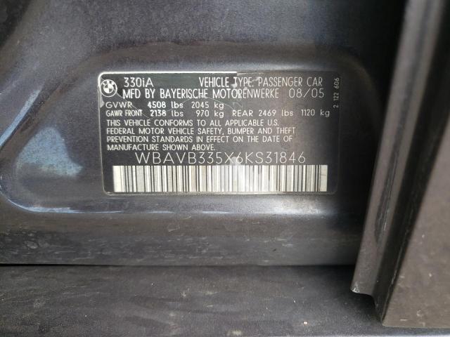 Photo 10 from auction – 2006 BMW 330 I with VIN WBAVB335X6KS31846