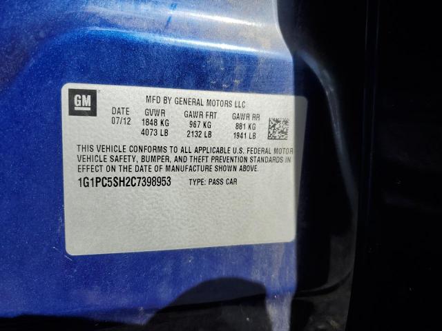 Photo 10 from auction – 2012 CHEVROLET CRUZE LS with VIN 1G1PC5SH2C7398953