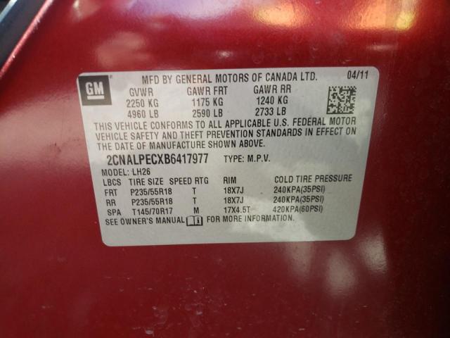 Photo 10 from auction – 2011 CHEVROLET EQUINOX LT with VIN 2CNALPECXB6417977
