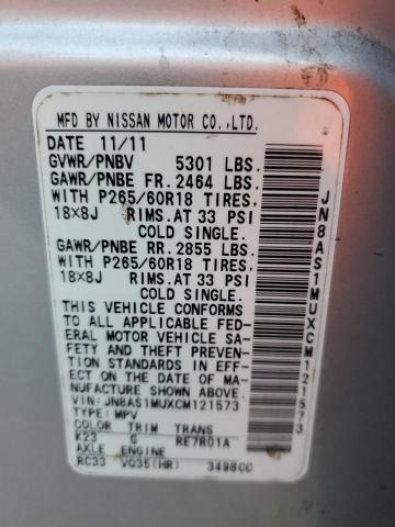 Photo 10 from auction – 2012 INFINITI FX35 with VIN JN8AS1MUXCM121573