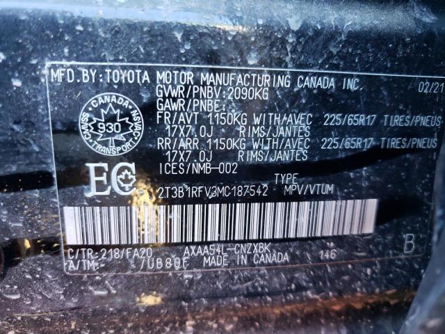 Photo 10 from auction – 2021 TOYOTA RAV4 LE with VIN 2T3B1RFV3MC187542