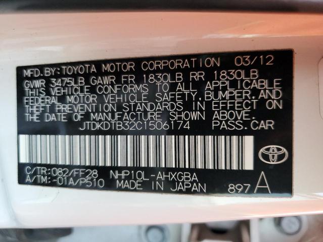 Photo 10 from auction – 2012 TOYOTA PRIUS C with VIN JTDKDTB32C1506174