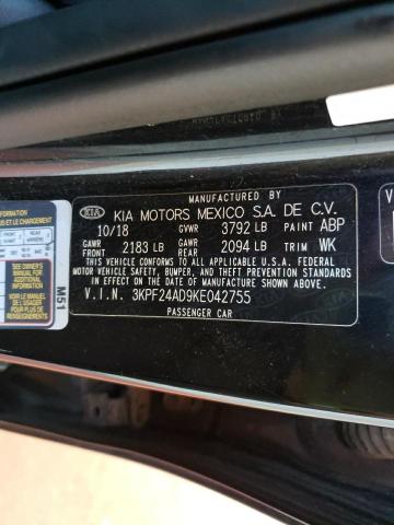 Photo 10 from auction – 2019 KIA FORTE FE with VIN 3KPF24AD9KE042755