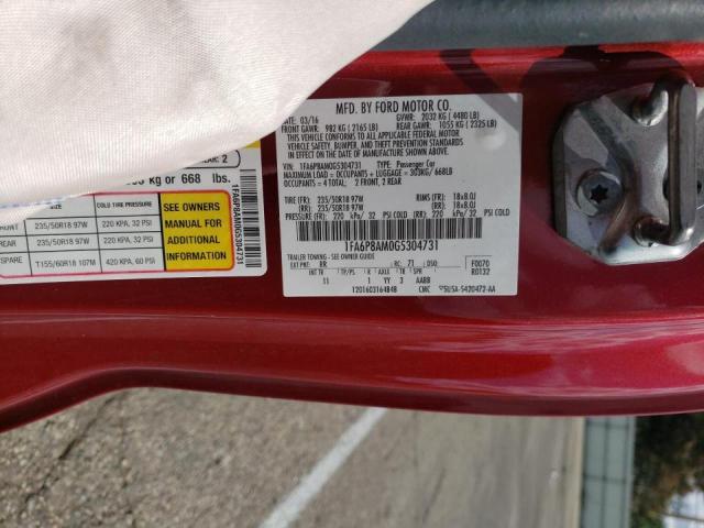 Photo 10 from auction – 2016 FORD MUSTANG with VIN 1FA6P8AM0G5304731