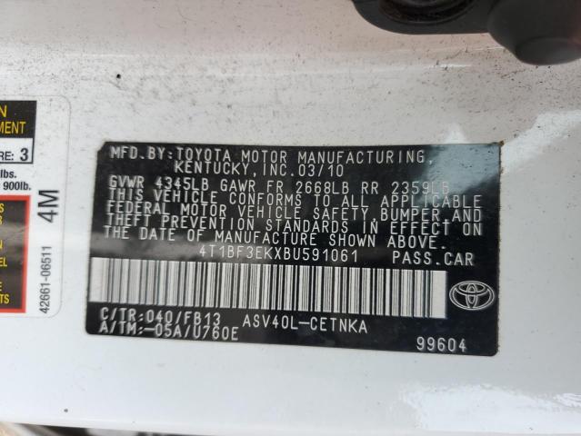 Photo 10 from auction – 2011 TOYOTA CAMRY BASE with VIN 4T1BF3EKXBU591061