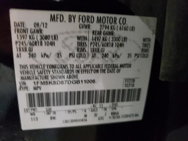 Photo 10 from auction – 2013 FORD EXPLORER X with VIN 1FM5K8D87DGB11006
