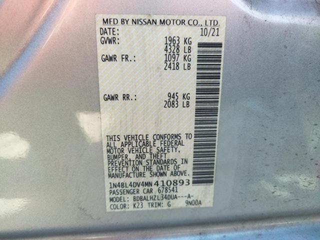 Photo 10 from auction – 2021 NISSAN ALTIMA SV with VIN 1N4BL4DV4MN410893
