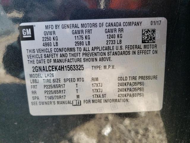 Photo 10 from auction – 2017 CHEVROLET EQUINOX LT with VIN 2GNALCEK4H1563325