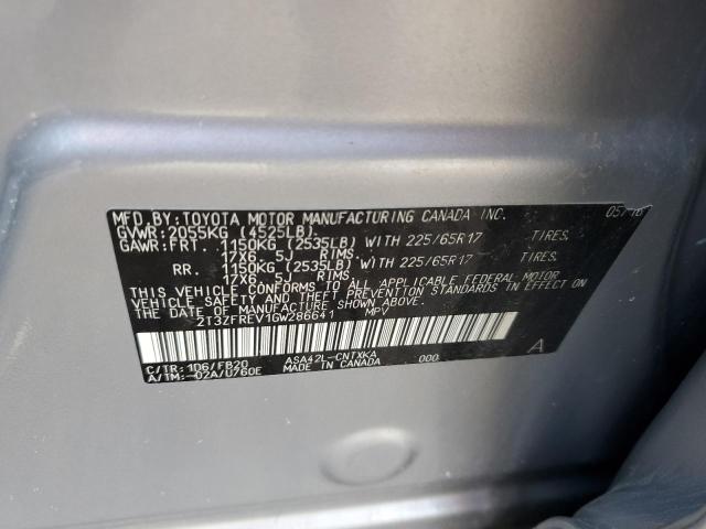 Photo 10 from auction – 2016 TOYOTA RAV4 LE with VIN 2T3ZFREV1GW286641