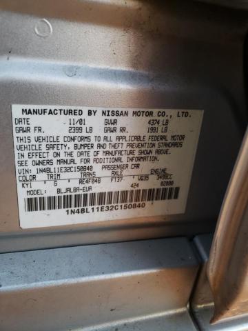 Photo 10 from auction – 2002 NISSAN ALTIMA SE with VIN 1N4BL11E32C150840