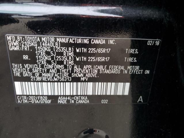 Photo 10 from auction – 2018 TOYOTA RAV4 LE with VIN 2T3BFREV0JW756313