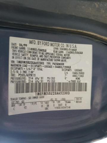 Photo 10 from auction – 1999 MERCURY SABLE GS with VIN 1MEFM58U2XA652303